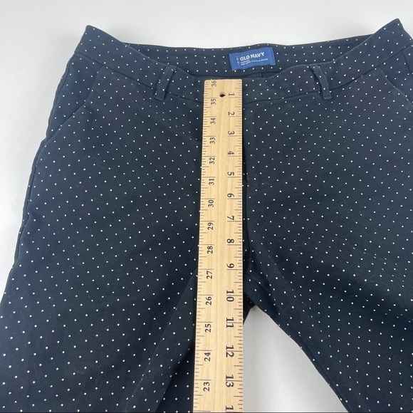 Old Navy Harper Pants Womens 8 Regular Mid Rise Black White Polka Dot - Picture 7 of 10